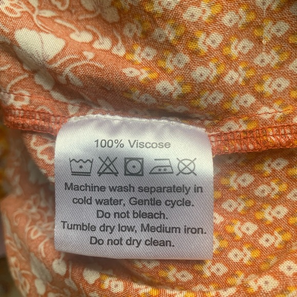 Earthbound Trading Co Boho Floral Border Print Camp Shirt Medium Festival Beach - Picture 7 of 7